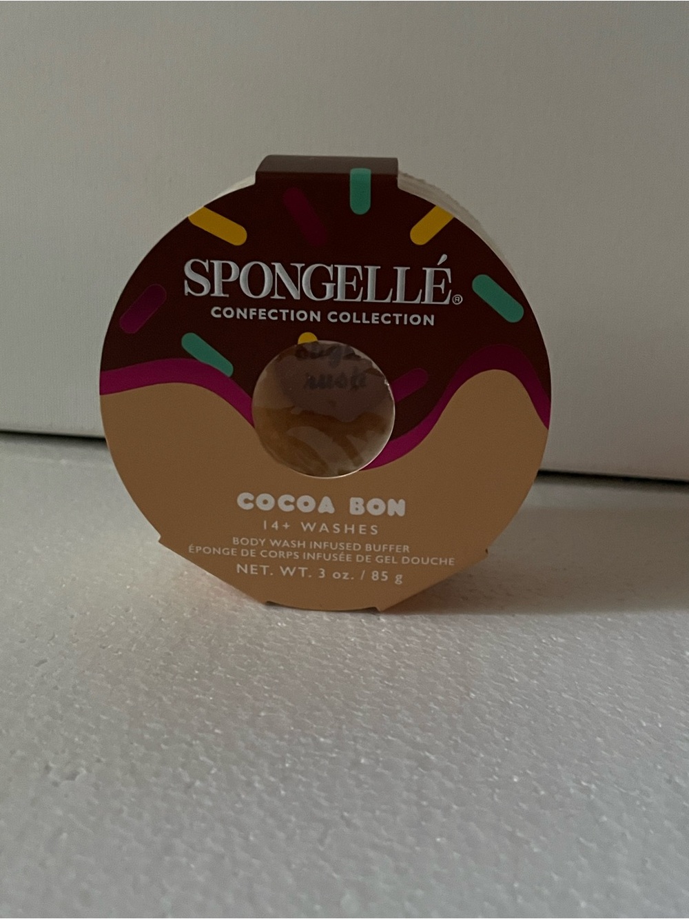NEW Spongellé Cocoa Bon Body Wash Infused Buffer Sponge | 14+ Washes | 3 oz